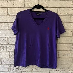 Ralph Lauren Purple V Neck T-Shirt